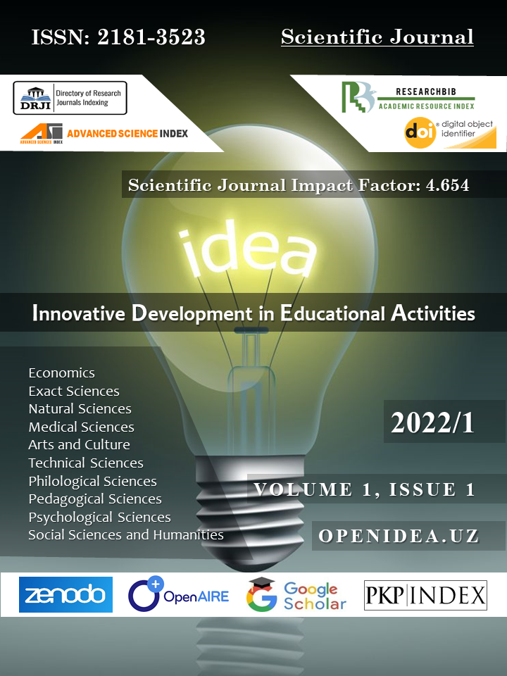 					View Vol. 1 No. 1 (2022): Innovative Development in Educational Activities (IDEA)
				