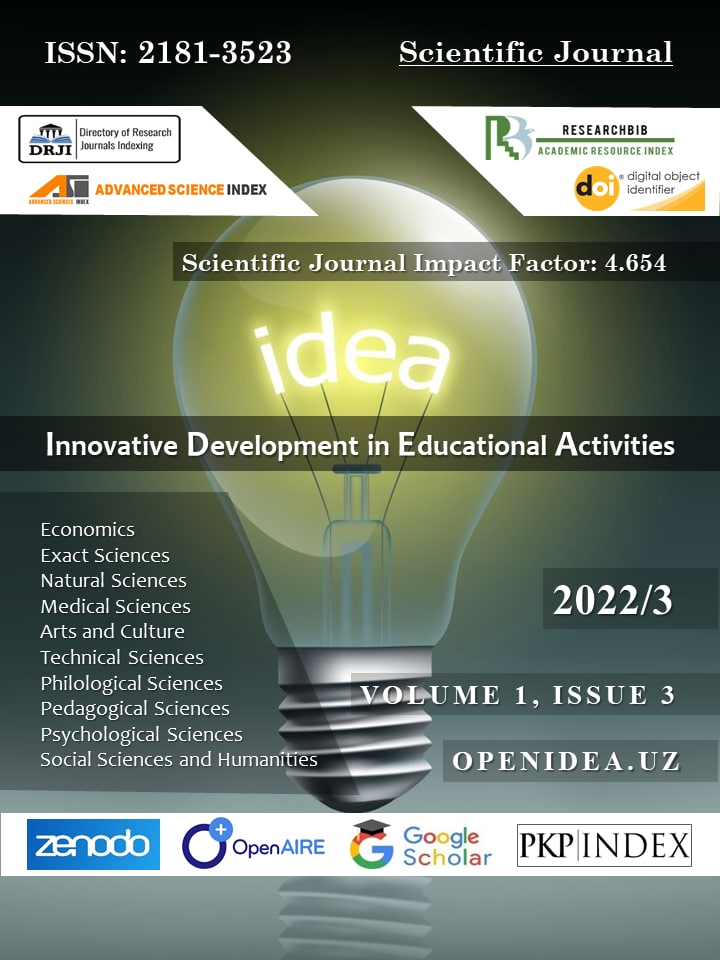 					View Vol. 1 No. 3 (2022): Innovative Development in Educational Activities (IDEA)
				