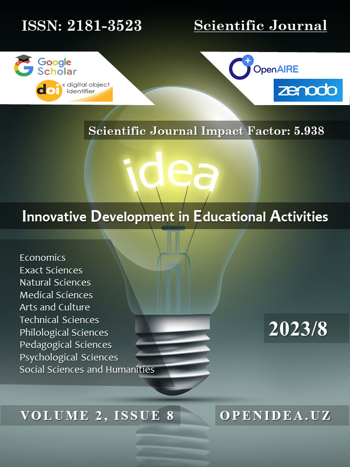 					View Vol. 2 No. 8 (2023): Innovative Development in Educational Activities (IDEA)
				