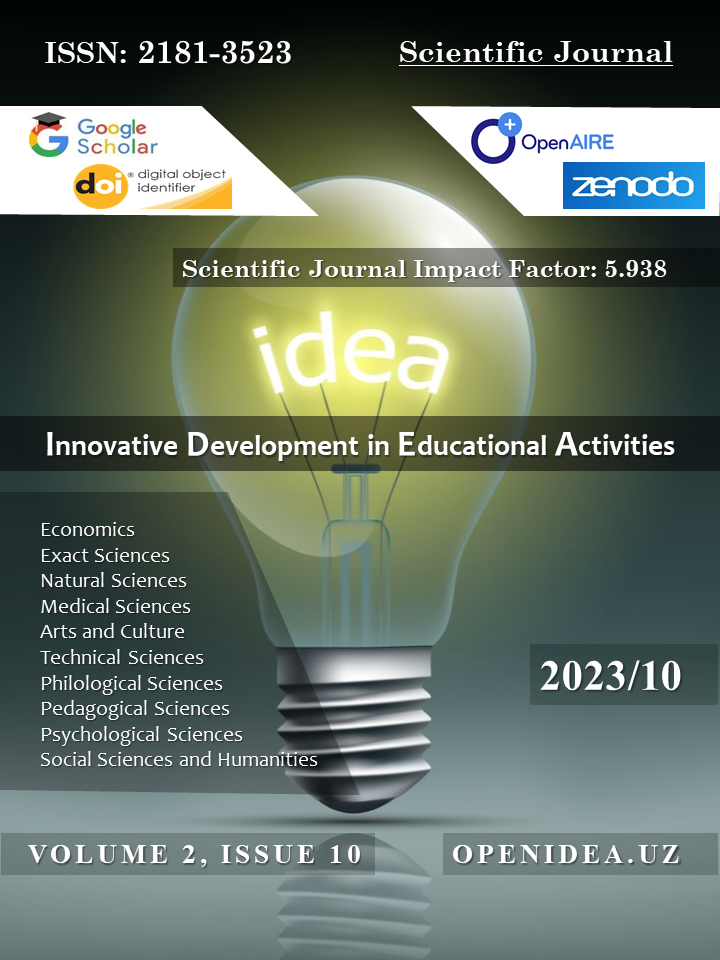 					View Vol. 2 No. 10 (2023): Innovative Development in Educational Activities (IDEA)
				