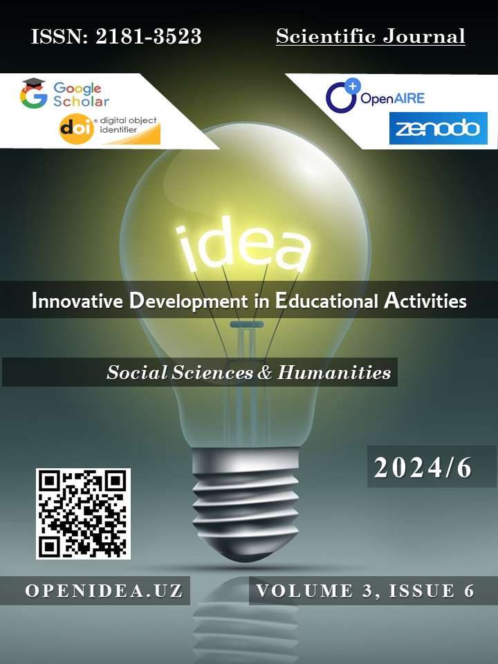 					View Vol. 3 No. 6 (2024): Innovative Development in Educational Activities (IDEA)
				